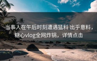 当事人在午后时刻遭遇猛料 出乎意料，糖心vlog全网炸锅，详情点击