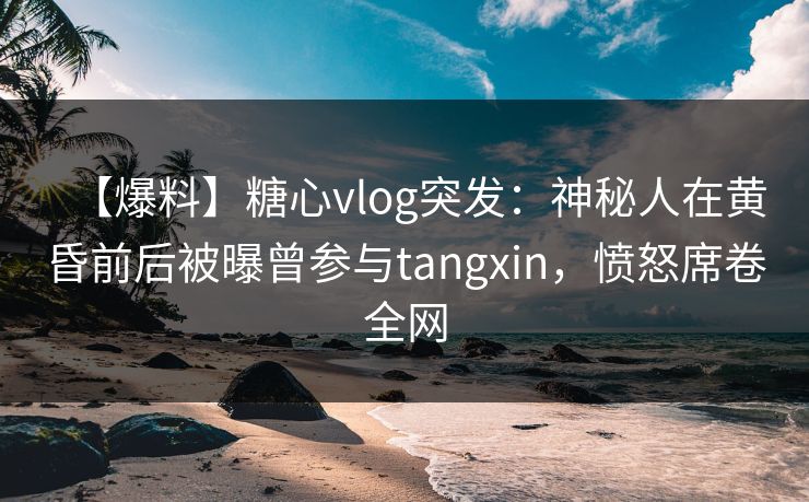 【爆料】糖心vlog突发：神秘人在黄昏前后被曝曾参与tangxin，愤怒席卷全网-第1张图片-麻豆传媒体验区