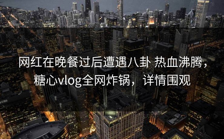 网红在晚餐过后遭遇八卦 热血沸腾，糖心vlog全网炸锅，详情围观-第1张图片-麻豆传媒体验区