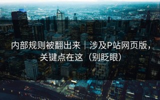 内部规则被翻出来｜涉及P站网页版，关键点在这（别眨眼）