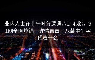 业内人士在中午时分遭遇八卦 心跳，91网全网炸锅，详情直击，八卦中午字代表什么
