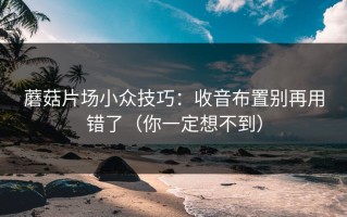 蘑菇片场小众技巧：收音布置别再用错了（你一定想不到）