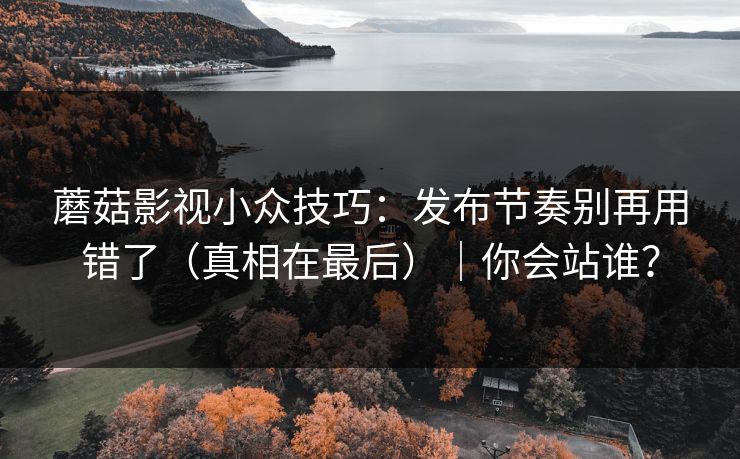 蘑菇影视小众技巧:发布节奏别再用错了(真相在最后)|你会站谁?-第1张图片-麻豆传媒体验区 蘑菇影视小众技巧:发布节奏别再用错了(真相在最后)|你会站谁?-第1张图片-麻豆传媒体验区
