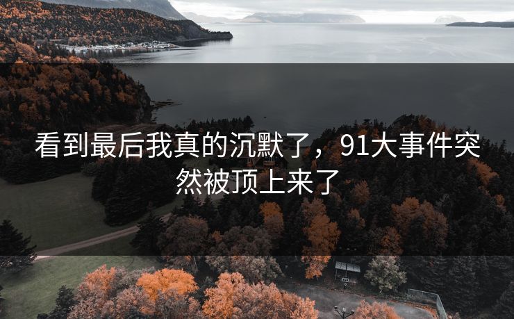 看到最后我真的沉默了，91大事件突然被顶上来了-第1张图片-麻豆传媒体验区